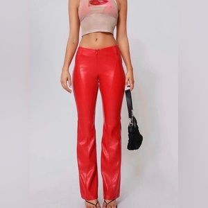 Tiger mist red leather pants